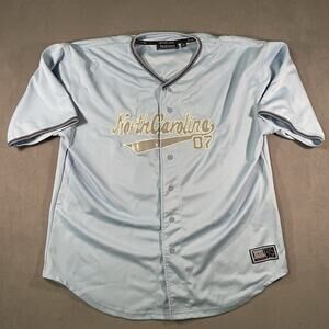 Y2K Renegade North Carolina 07 Baseball Jersey Size XXL Light Blue Button Front